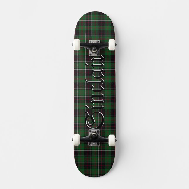 Sinclair Clans Jakt Tartan Variant Mini Skateboard Bräda 18,5 Cm (Framsida)