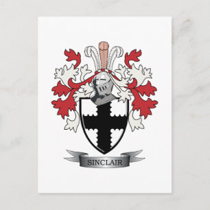 Sinclair Family Crest Jackar av Arm Vykort