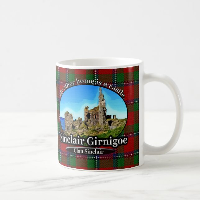 Sinclair Girnigoe för klanSinclair slott Tartan Kaffemugg (Höger)
