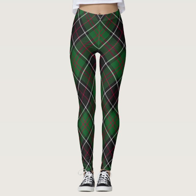 Sinclair Klan Hunting Tartan Variant Plaid Leggings (Framsida)