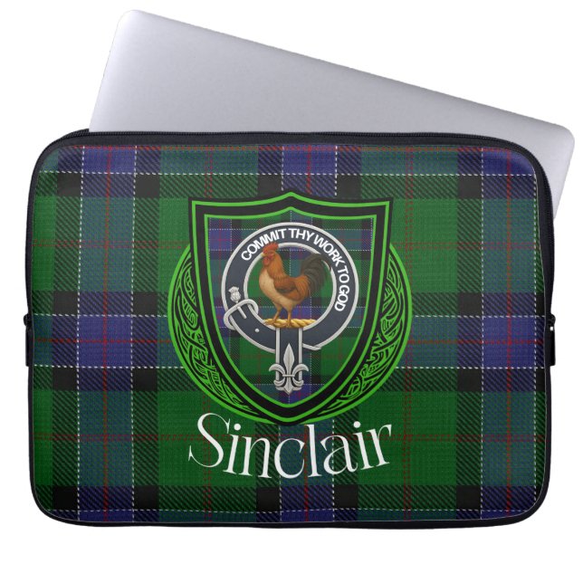 Sinclair Scottish Clan Tartan and Crest  Laptop Fodral (Framsidan)