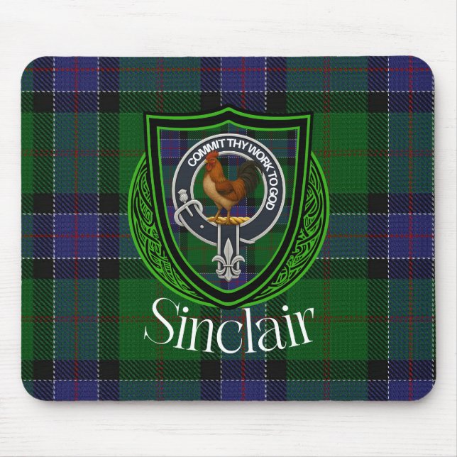 Sinclair Scottish Clan Tartan and Crest  Musmatta (Framsidan)