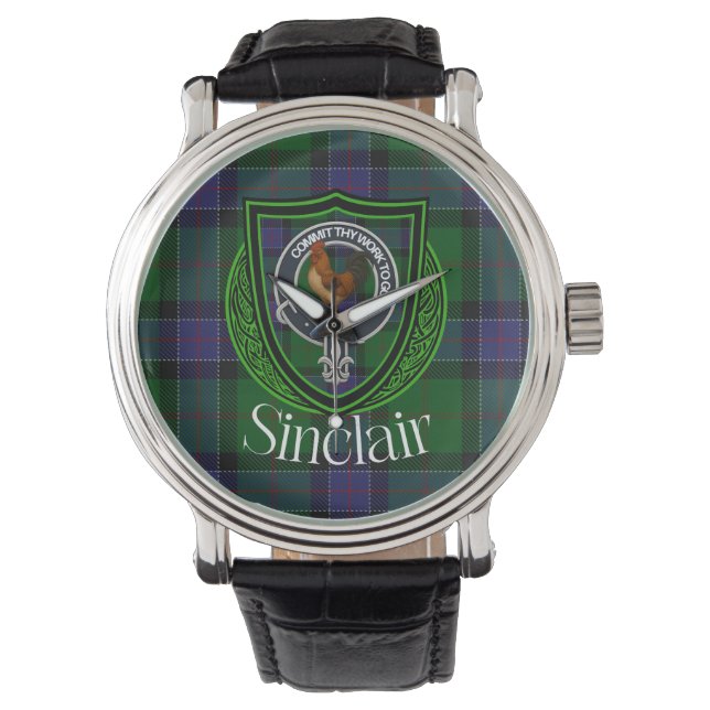 Sinclair skotska klan tartan och vapen armbandsur (Framsida)