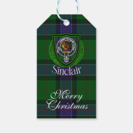 Sinclair skotska klan tartan och vapen presentetikett