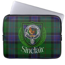 Sinclair skotska klan tartan och vapensköld
