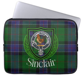 Sinclair skotska klan tartan och vapensköld laptop fodral