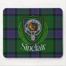 Sinclair skotska klan tartan och vapensköld