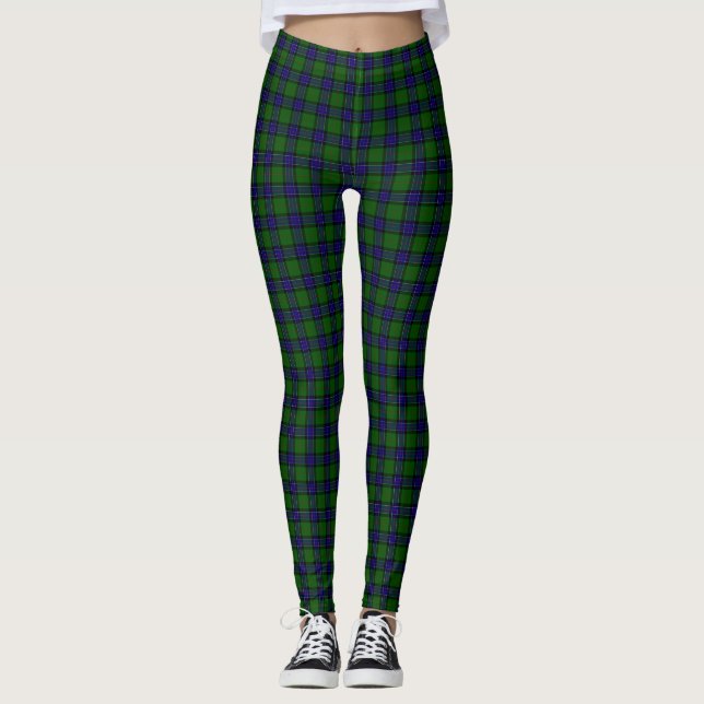 Sinclair-tartan blågrön rutig leggings (Framsida)