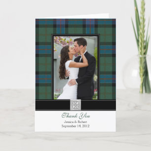 Sinclair Tartan Foto Bröllop Tacksamhetskort Tack Kort
