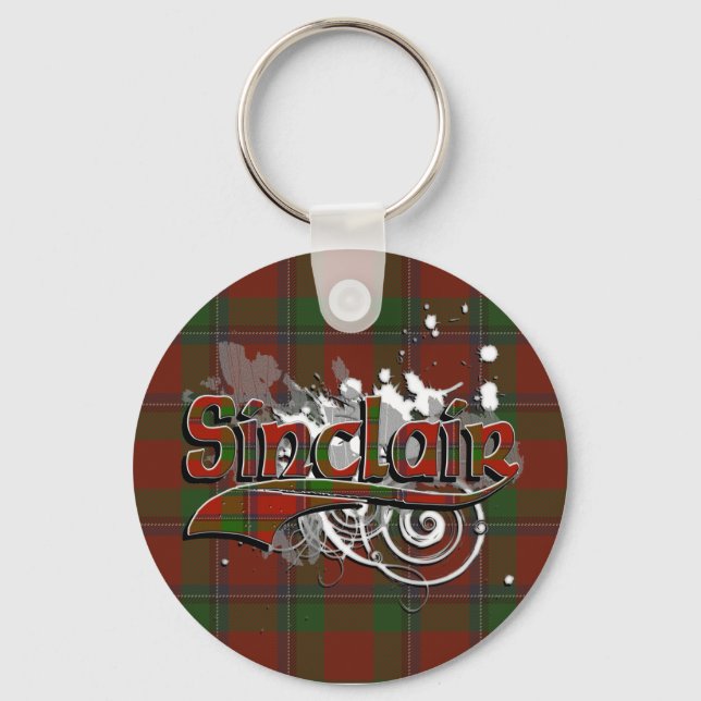 Sinclair Tartan Grunge Nyckelring (Framsida)