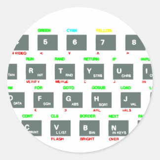 Sinclair ZX Spectrum Tangentbord Nycklar Runt Klistermärke