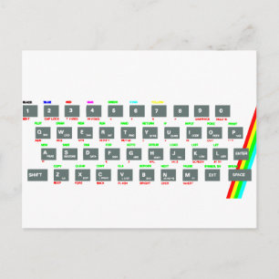 Sinclair ZX Spectrum Tangentbord Nycklar Vykort