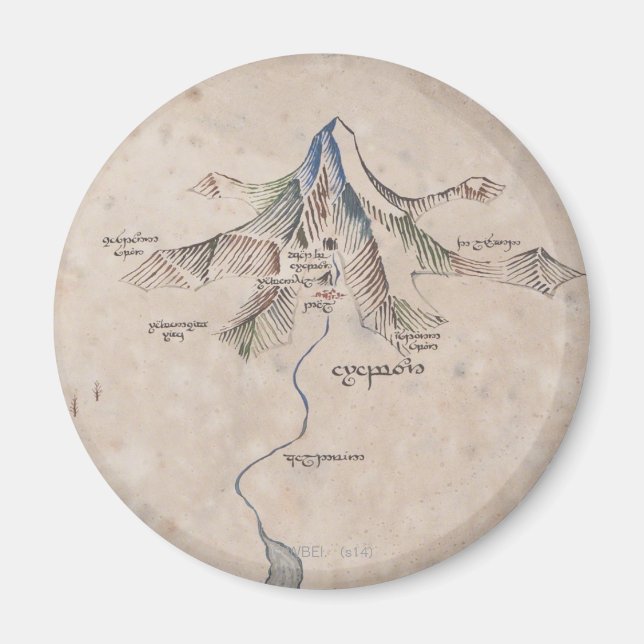 Sindarin Karta i Lonely Mountain Magnet (Framsidan)