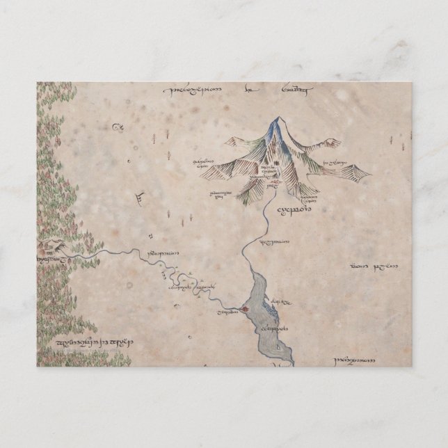 Sindarin Karta i Lonely Mountain Vykort (Framsida)