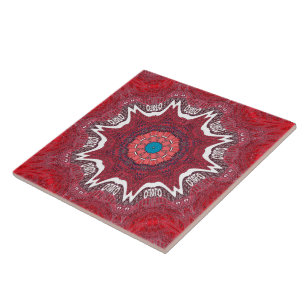 Sindhi Ethnic Tribal Mönster Art Skriv ut Kakelplatta