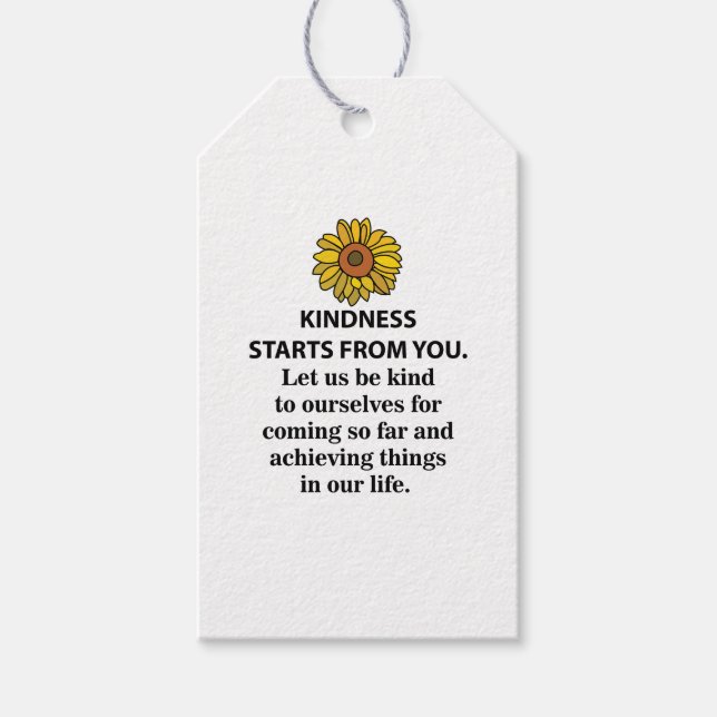 Sindness inspirational Quote Solros Kindness Presentetikett (Framsidan)