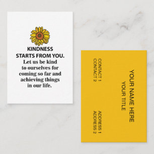 Sindness inspirational Quote Solros Kindness Visitkort