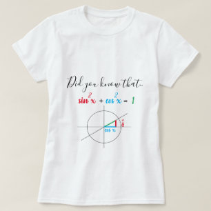 Sine and Cosine Identity Math Girl T Shirt