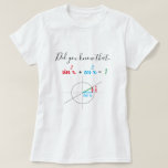 Sine Cosine Mathematics Identity Anpassningsbar T Shirt<br><div class="desc">Summan sin² x   cos² x är alltid lika med 1,  för varje x. Kan du se att det beror på Pythagorean Theorem?</div>