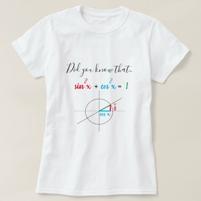 Sine Cosine Mathematics Identity Anpassningsbar T Shirt (Design framsida)
