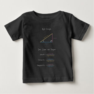 Sine Cosine Tangent Höger Triangle Trigonometry T- T Shirt
