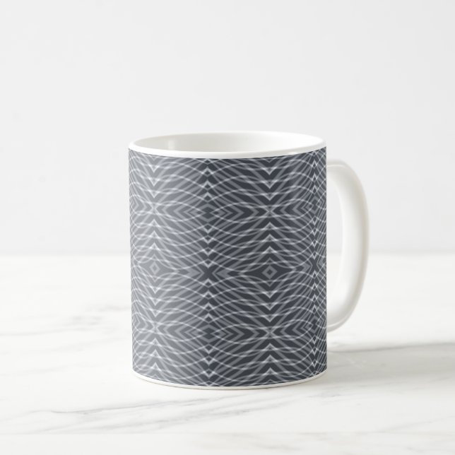 Sine Wave Pulse Signal Modern Abstrakt Art Design Kaffemugg (Framsida höger)