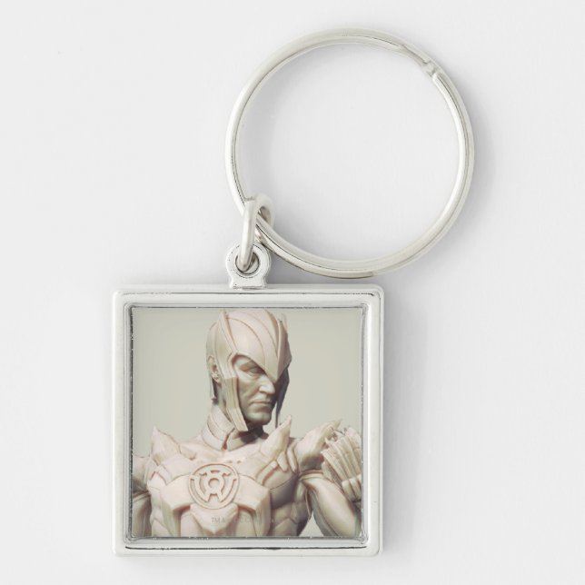 Sinestro Alternate Fyrkantig Silverfärgad Nyckelring (Framsidan)