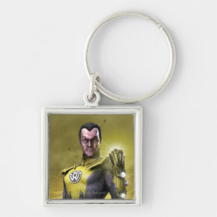 Sinestro Fyrkantig Silverfärgad Nyckelring