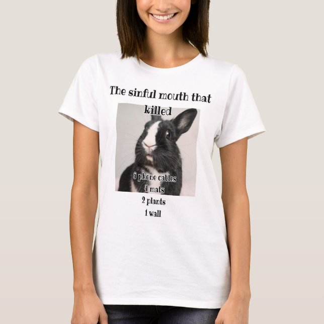 sinful mouth that killed Phone cable, wall bunny T Shirt (Framsida)