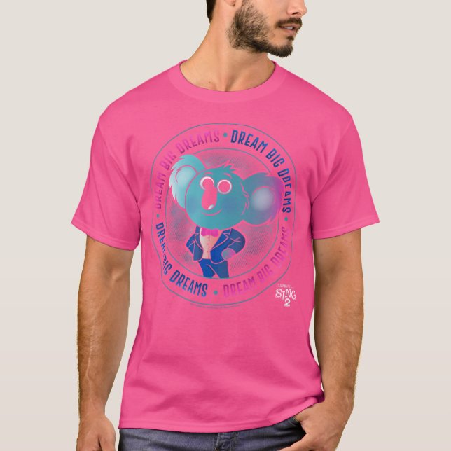 Sing 2 Buster Moon Dröm Stora Drömmar Cirkelmärke T Shirt (Framsida)