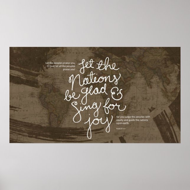 Sing for joy bible verse Psalm 67:3-4 poster (Framsidan)