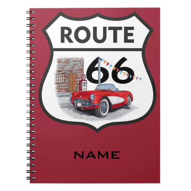 Sing route 66 gifts anteckningsbok med spiral (Framsidan)