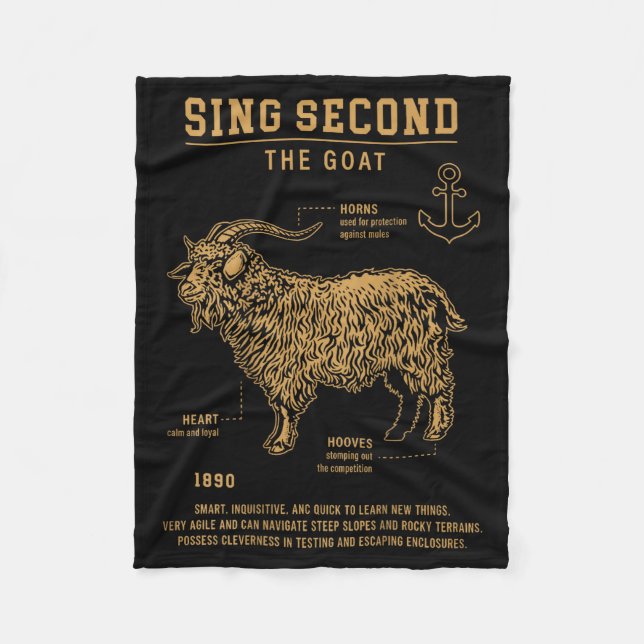 Sing Second The Goat (on Back)  Fleecefilt (Framsidan)