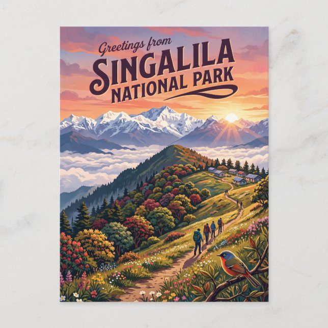 Singalila nationalpark Indien Vykort (Framsida)