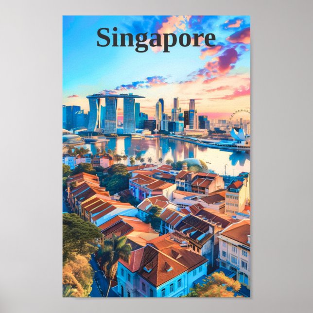 Singapore Art Vintage resor Poster (Framsidan)