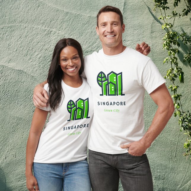 Singapore Asia Sustainable Grönt City T Shirt (Skapare uppladdad)