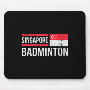 Singapore Badminton Flagga Racket Sport Birdie Pla Musmatta