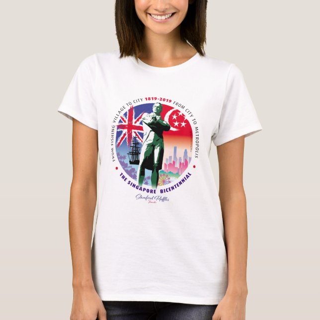 Singapore Bicentennial v2 - Light Fabric T Shirt (Framsida)
