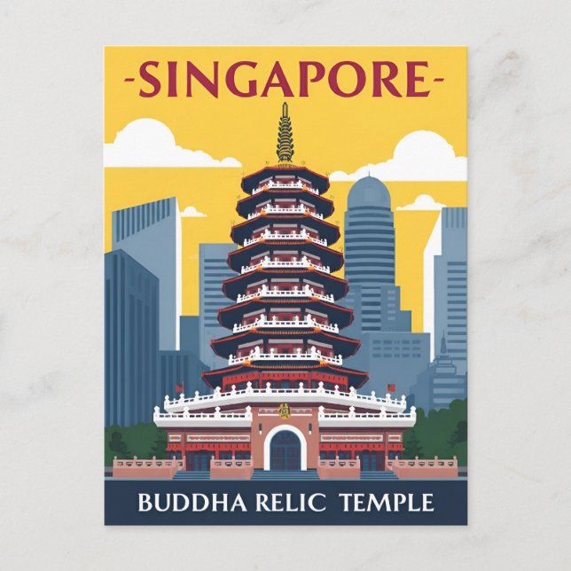 Singapore Buddha Tooth Relic Temple Vykort (Framsida)