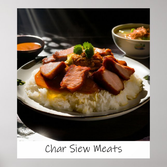 Singapore Char Siew Kött - Arkivering Skriv ut Poster (Framsidan)