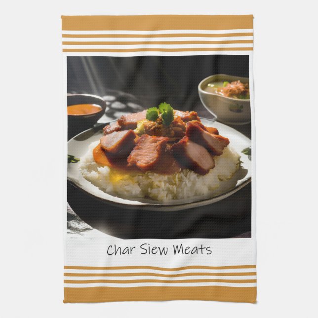 Singapore Char Siew Kött Kitchen Towel Kökshandduk (Vertikal)