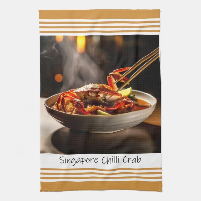 Singapore Chili Crab Kitchen Towel Kökshandduk (Vertikal)