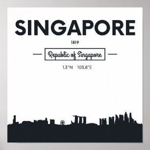 Singapore, China   Stadskoordinater Poster