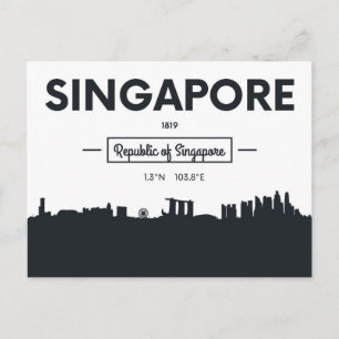 Singapore, China   Stadskoordinater Vykort