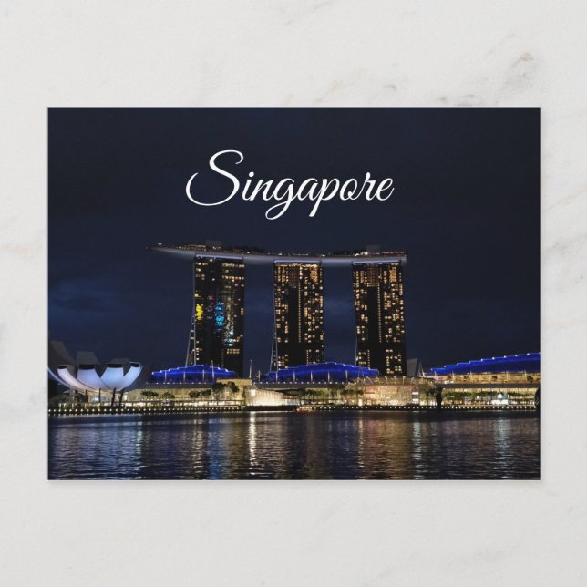 Singapore City Marina Bay Sands Travel Postcard Vykort (Framsida)