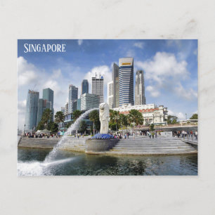 Singapore City Skyline Travel Photo Vykort