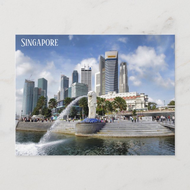 Singapore City Skyline Travel Photo Vykort (Framsida)