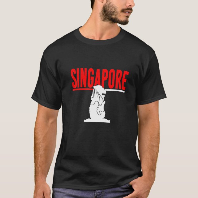 Singapore City Tourist Destination Souvenir T Shirt (Framsida)