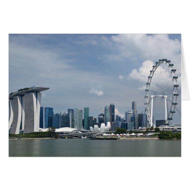 Singapore cityscape hälsningskort (Framsidan Horizontal)