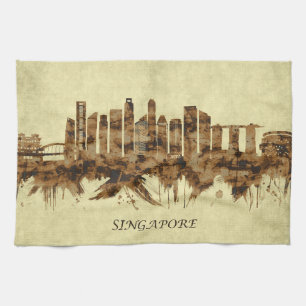 Singapore Cityscape Kökshandduk